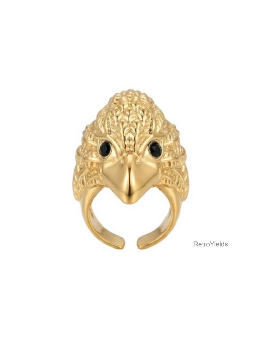 Unisex 3D Eagle Head Statement Ring Adjustable Copper Gothic Biker Thumb Band